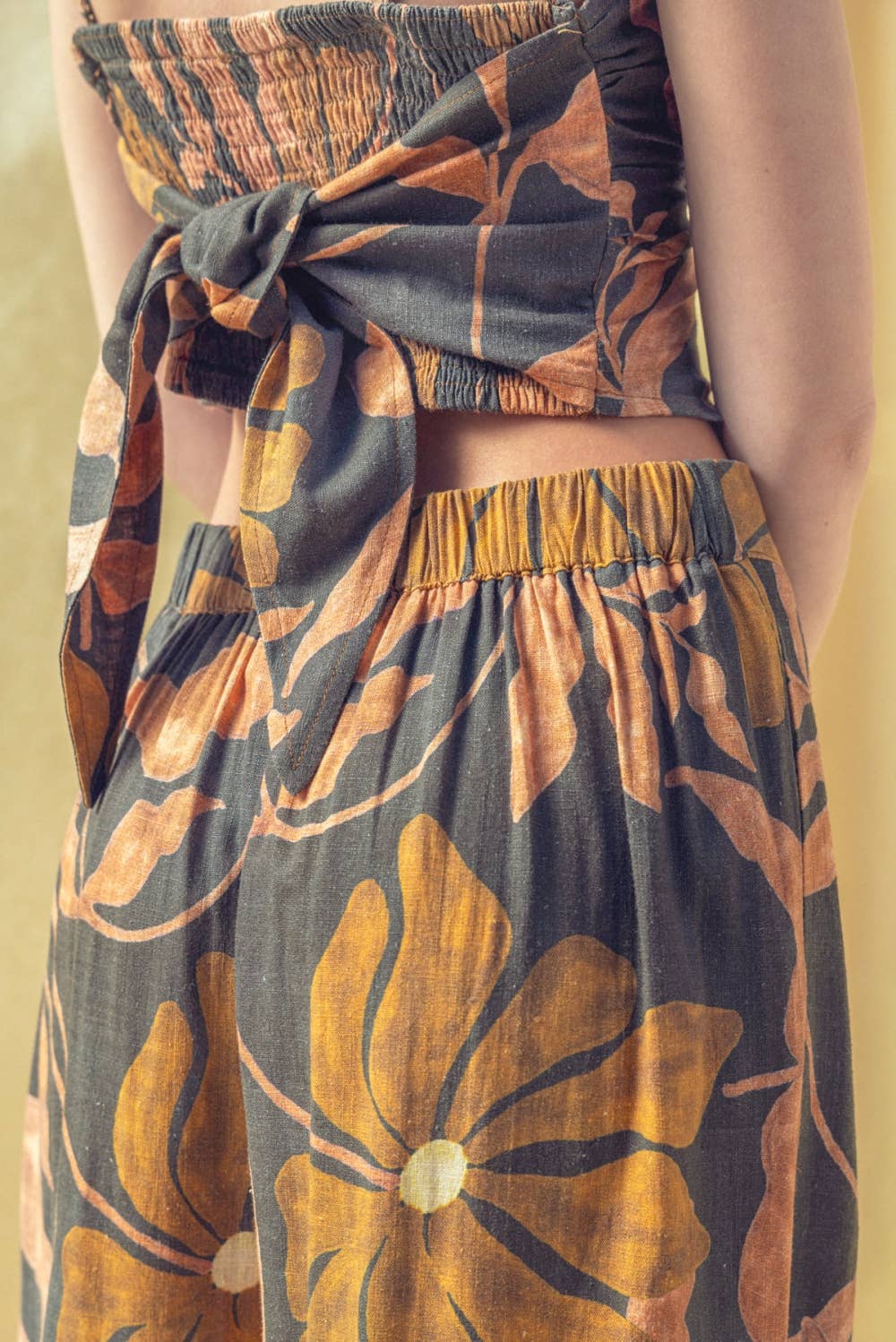 The Solara Printed Linen Trouser