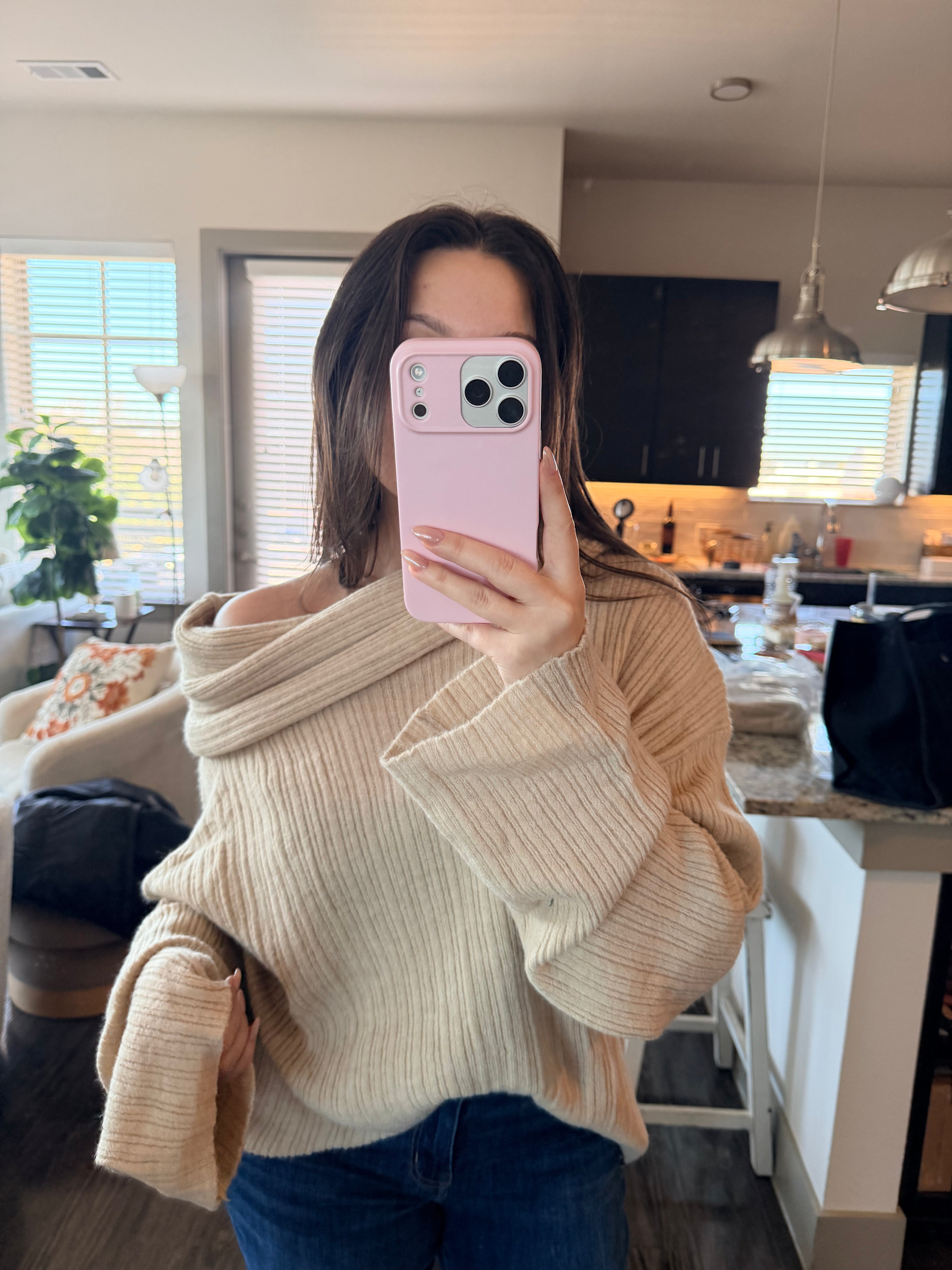 Kumo Cloud Off-Shoulder Knit Pullover ☁️