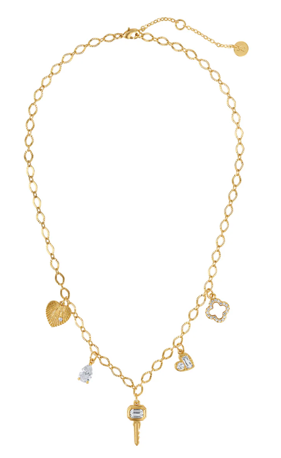 Key Hearts Charm Necklace