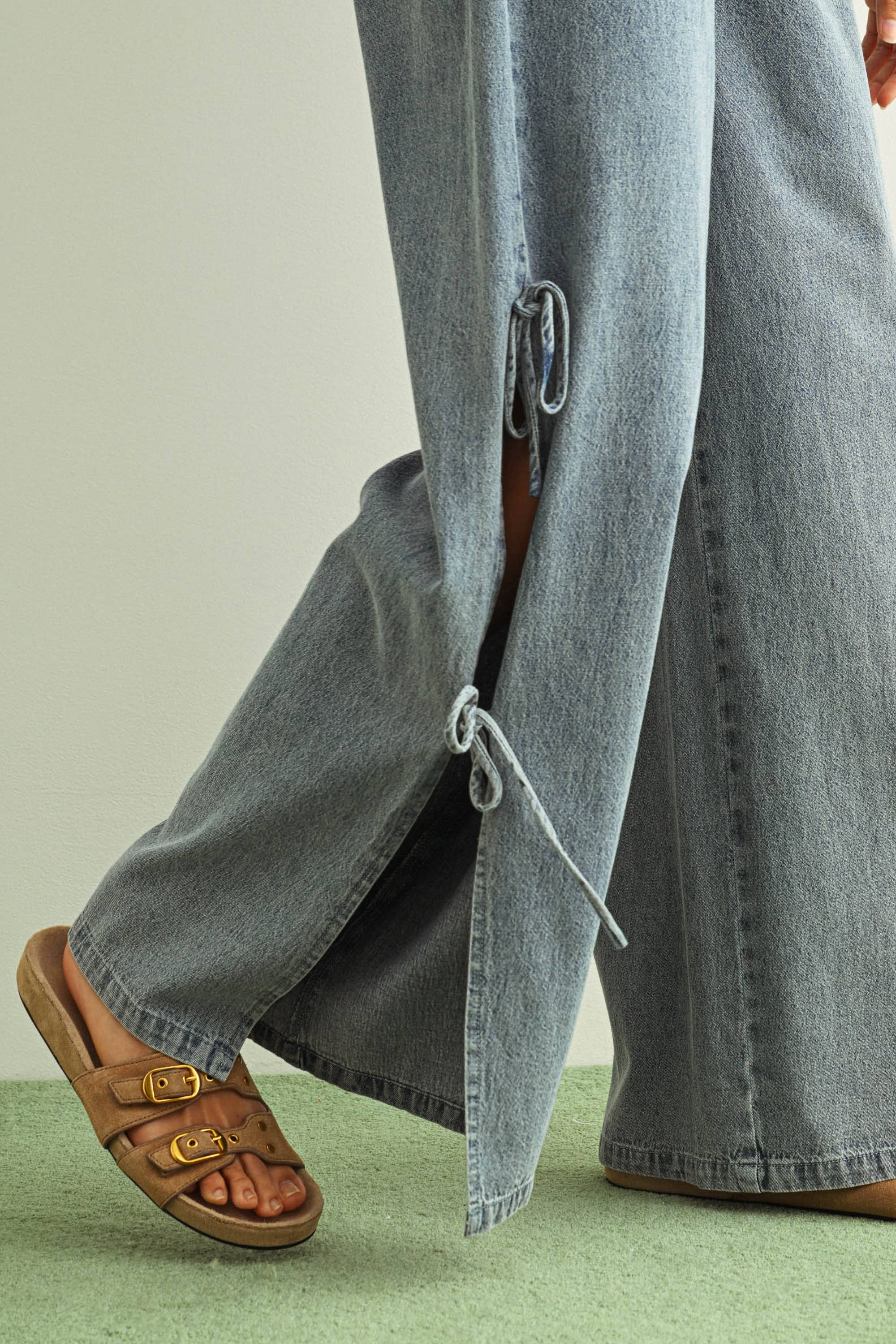 The Marlowe Side-Tie Denim Pant
