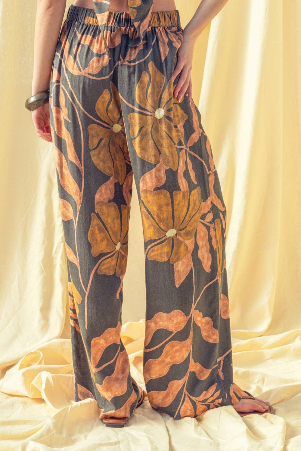 The Solara Printed Linen Trouser