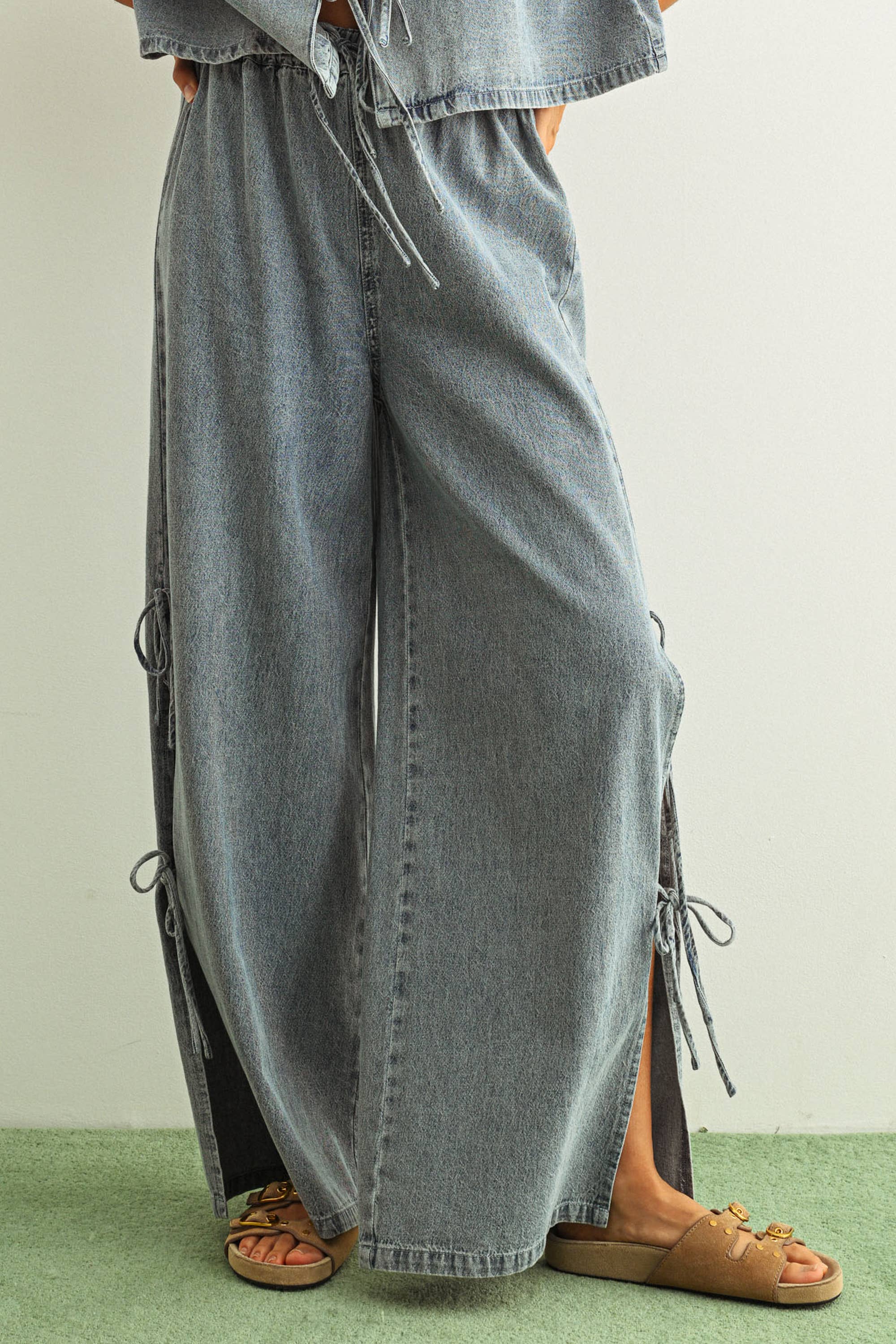 The Marlowe Side-Tie Denim Pant